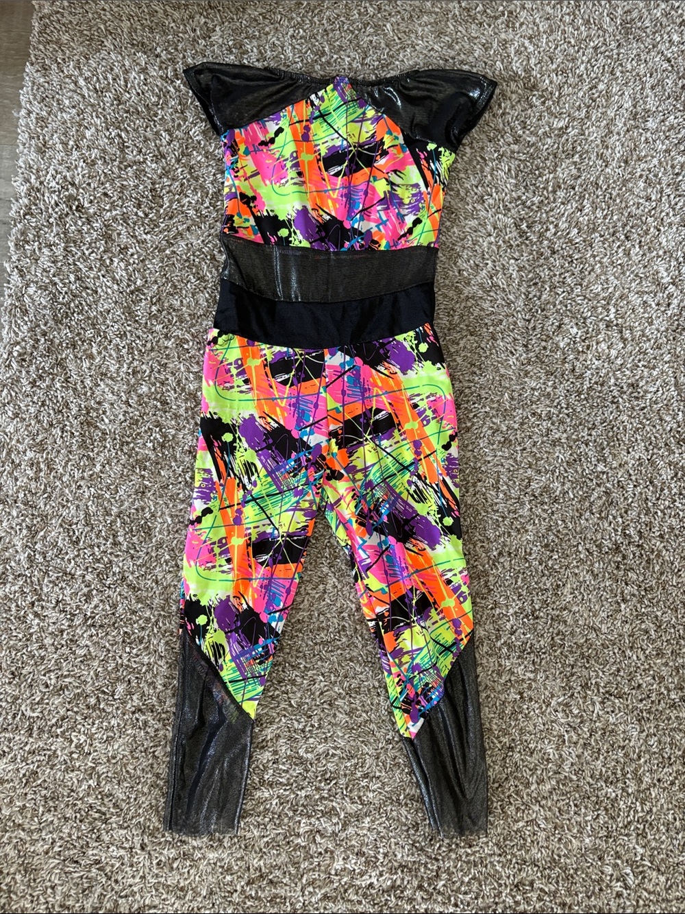 Neon Abstract Print Dance Costume